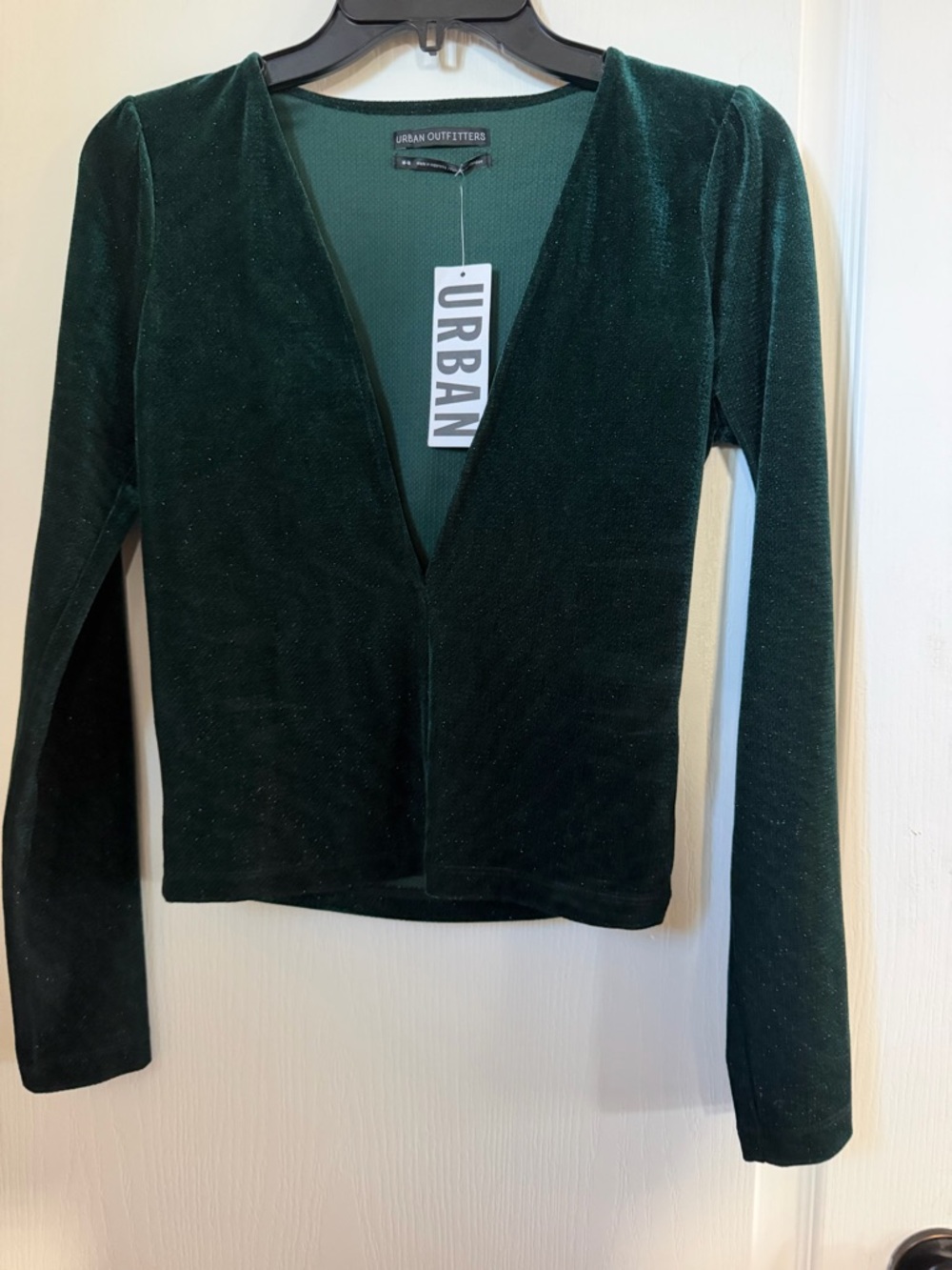 NWT Urban Outfitters V-Neck Velvet Top. Size M